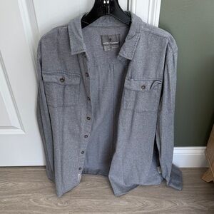 Royal Robbins Men's Heather Gray Lightweight Button-Up Shirt Jacket
